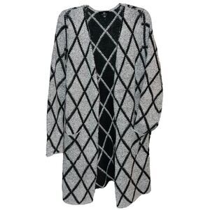 IN San Francisco Women’s Diamond Pattern Open Front Cardigan | Size L
